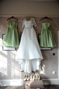 Wedding dresses and shoes waiting for the big day in York Wedding Photography