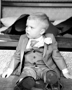 Black and white pageboy photography in York