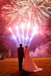 Couple watching fireworks York wedding photography